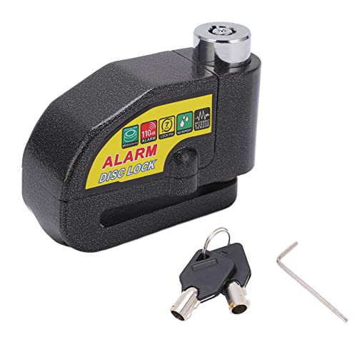 Bloqueo de Freno de Disco: Bloqueo de Alarma antirrobo con Sonido de 110 dB para Motocicletas, Scooters y vehículos eléctricos (Negro)