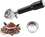 Portafiltro para cafeteras Delonghi Dedica EC680/EC685/EC885 de 51 mm, para cafeteras espresso, con 3 orejas y mango de ABS y portafiltros de acero inoxidable, elegante color negro