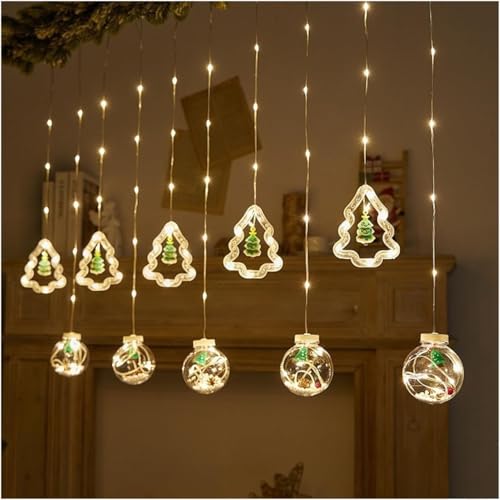 Quace Christmas Tree Curtain and WishBall Lights Decoration LED Lights...