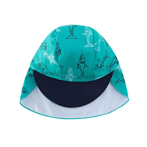 ADUKIDE 18 Month Swimsuit Baby Boy Sharks Bathing Suit for Toddler 12-18 Months One Piece Long Sleeve Swimwear with Sun Hat - Thumbnail 6