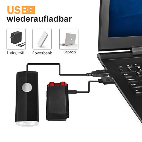 Opard Fahrradlicht, Fahrradlicht StVZO Zugelassen, LED Fahrradbeleuchtung USB Aufladbar,...