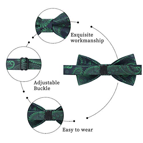 Image of HISDERN Bow Ties for Boys Pre Tied Toddler Bow Tie Adjustable Kids Bowties Clip On Fun Patterned Bowties for Wedding Party
