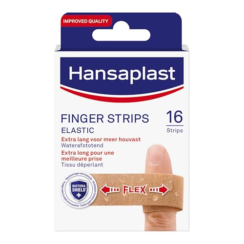 Hansaplast Bandage, Finger Strips 16 Strips, Extra Long, Textile, Elastic, Sterile, One Size, 0.02 grams