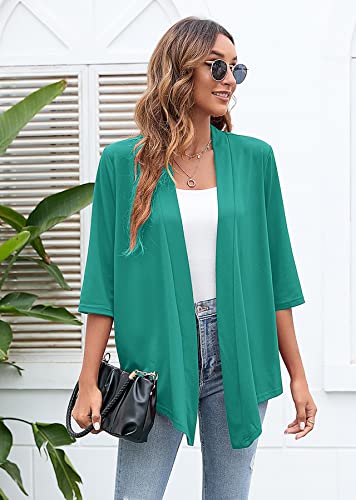 Image of Heymoments Women's Lightweight Open Front Cardigans 3 /4 Sleeve Casual Soft Drape Fall Cardigan S-2XL