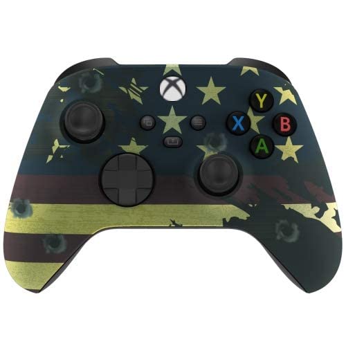Xbox Modded Rapid Fire Soft Touch Controller - Includes Largest Variety Of Modes -Jump Shot, Drop Shot, Quick Aim, Auto Aim, Quick Scope - Master Mod - Usa Red White Blue (Flag) #TOP3