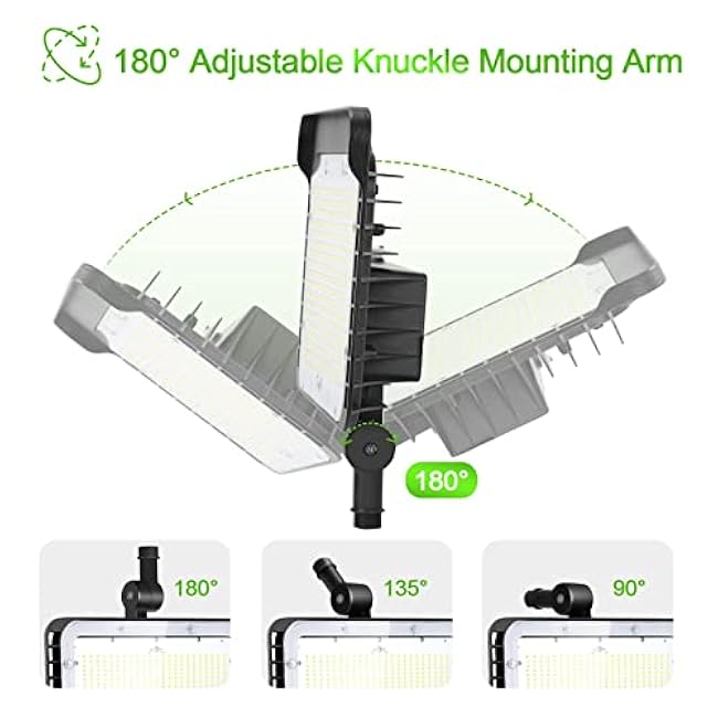 DragonLight 240W LED Flood Light with Dusk to Dawn Photocell, IP65 Waterproof Adjustable Knuckle Mount LED Floodlights Outdoor, 5000K Daylight 36,000LM Super Bright 100-277V for Large Area Lighting