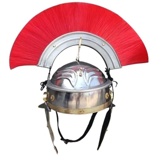 New Roman Imperial Gallic Centurion Helmet Armor Red Crest Plume Roman Helmet Armor Medieval crafts Helmat by medieval armour - Used condition - US$66.04