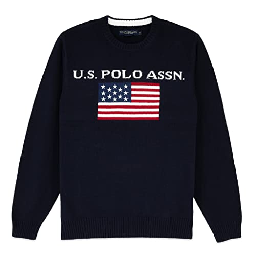U.S. Polo Men's Flag Crew Neck Sweater Pullover