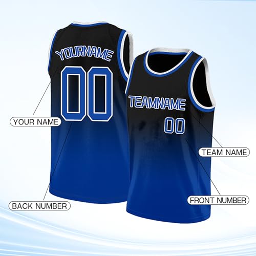 Image of Custom Basketball Jersey for Men - Personalized Name & Number, Embroidered or Printed, Athletic Shirt for Kids, Boys & Youth