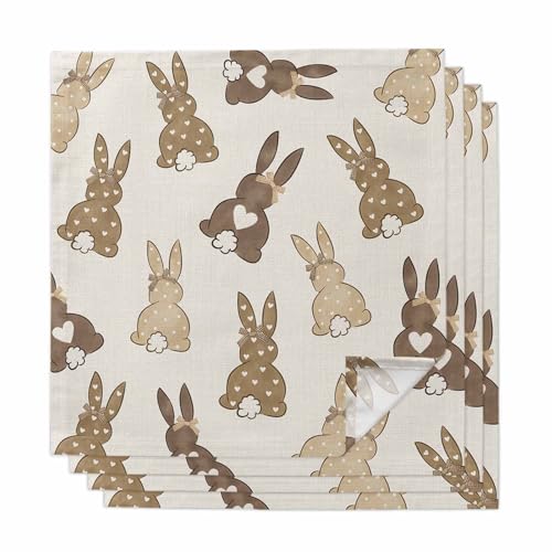 Servilletas de tela cuadradas beige 20x20 pulgadas set de 4 miniatura 1