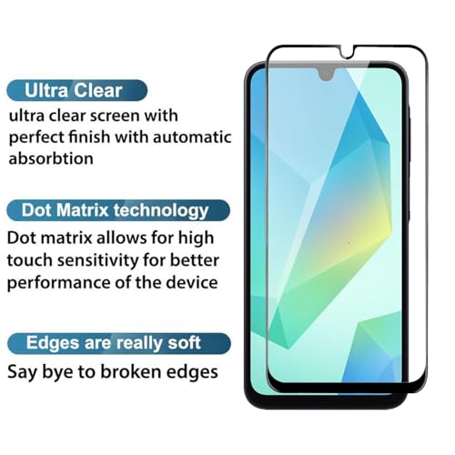 Image of HD Tempered Glass Screen Protector Compatible for Samsung Galaxy A16 5G, Samsung Galaxy A26 5G with Edge to Edge coverage and Easy Installation kit