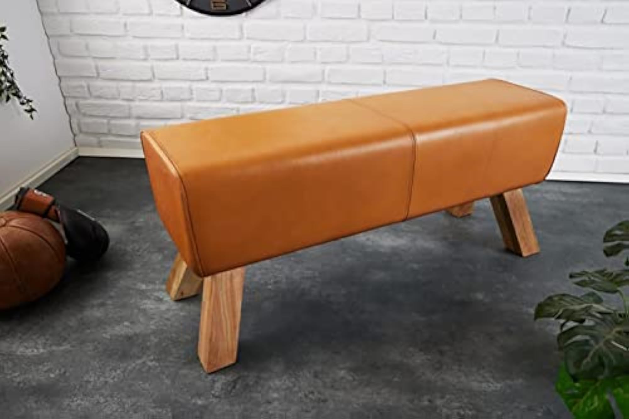 Solid Wood Albury Ergonomic Bench with Rexine Fabric