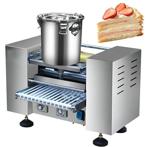 TozMvi Máquina Automática Comercial para Hacer Pastel De Mil Crepes, Máquina para Hacer Masa De Huevo De Mil Capas Y Crepes con Moldes Antiadherentes De 6'/8' 8in