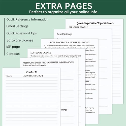 Password Book with Alphabetical Tabs - Internet Address & Password Keeper Logbook, Hardcover Password Notebook for Password Organization