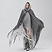Beeuthios Adualt Halloween Horror Grim Reaper Costume for Women Men Ripped Witch Cape Cosplay Props (A-Gray, One Size)