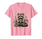 Cute Face Feral Heart Raccoon Graphic Design T-Shirt, Men, Pink, Large