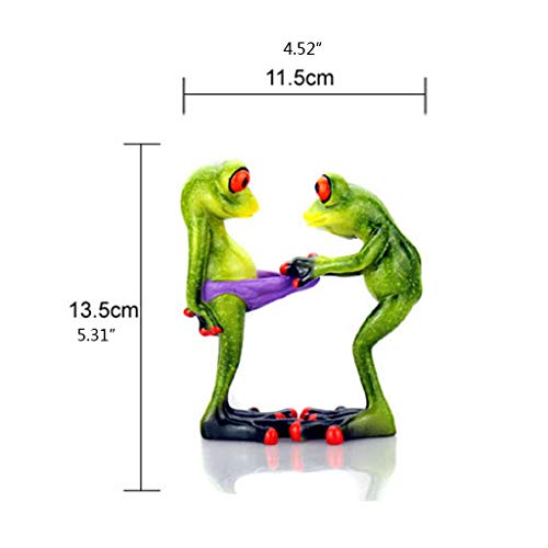 Maçaneta da porta Q-XIAOKEAI Estatuetas de sapo estátua bonito criativo engraçado escultura de sapo