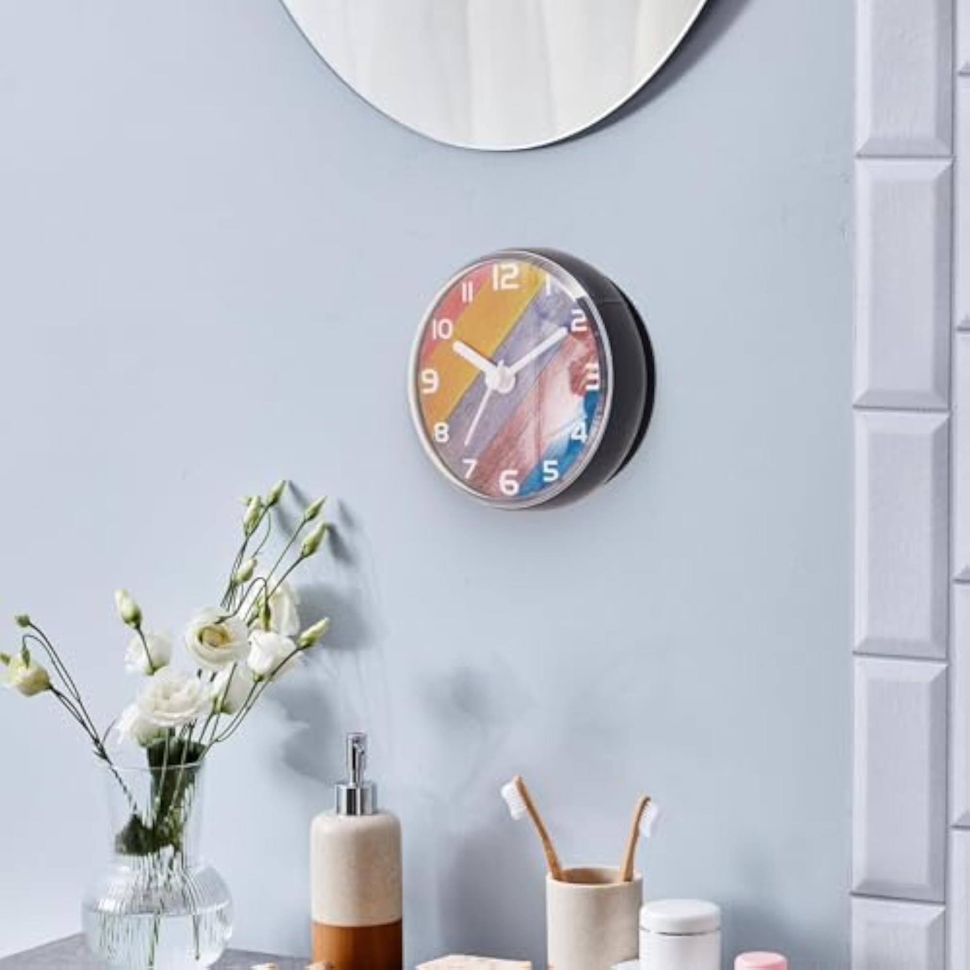 Waterproof Bathroom Clock, Small Digital Design