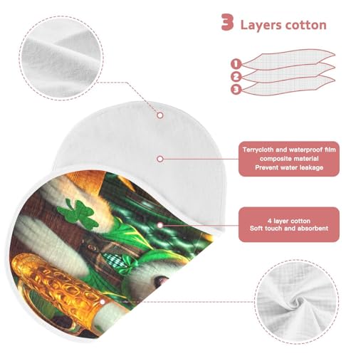 St Patricks Dog Golden Baby Burp Cloths Muslin Burp Cloths Soft Burp Cloth Burp Rags Cotton Burp Clothes Absorbent for Girl Unisex Boy Newborn 1 Pack 22x11 Inches3