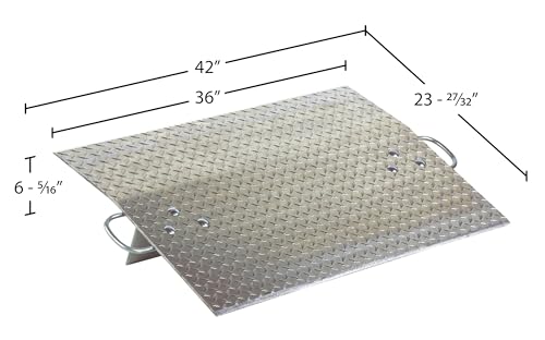 vestil ah-3624 aluminum hand truck dock plate 36 in x 24 in 700 lb capacity silver