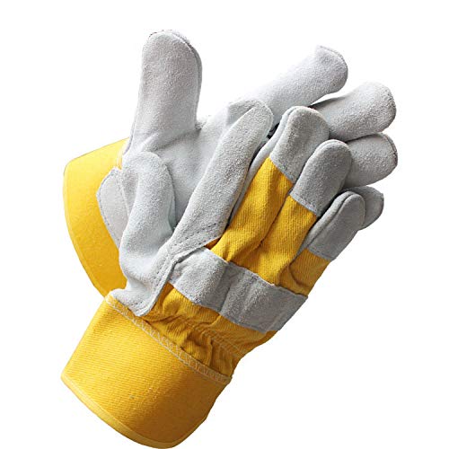 Preisvergleich Produktbild GLJY Leder-Arbeitshandschuhe, Gartenpflanze Blumenbeschneidungs-Schutzhandschuh, Sicherheit Rutschfeste Schutz Tragen Arbeiter, Die Moto-Handschuhe Schweißen