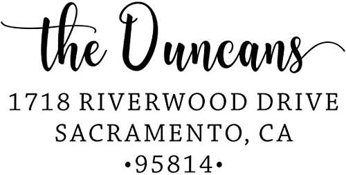 The Duncans Personalized Self-Inking Address Stamp | Envelope Return Address Stamp for Couples and Families | Custom Rubber Address Stamp (1, Xtra Wide)