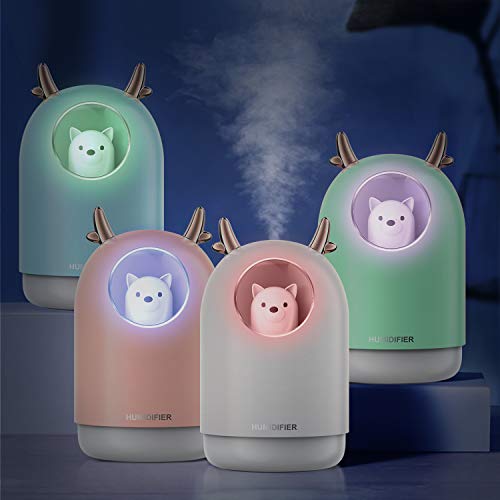 2020 Upgraded 3-in-1 Humidifier Cool Mist Humidifier Small Portable Humidifier 300ml with 7-Colors