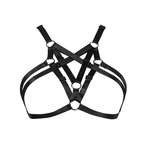 JELINDA Harness Elastic Cupless Cage Bra Body Women Body Accessories Black Belt Lingerie