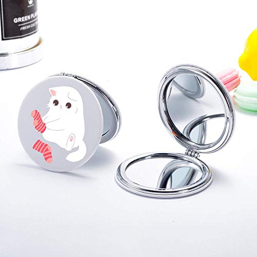 最安値 Joylandコンパクトミラー 2倍拡大鏡 手鏡 両面 ハンドミラー 折りたたみ かわいい猫の価格比較