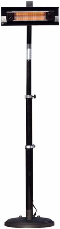 WT Living Black Powder Coated Steel Telescoping Offset Pole Mounted Infrared Patio Heater