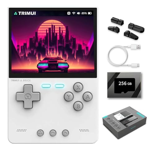 MINDKEEP 𝟮𝟬𝟮𝟱 𝗡𝗲𝘄 TRIMUI Brick Retro Game Console, Handheld Emulator Built-in 256G TF Card Linux System 3.2-inch 1024x768 IPS Screen Pocket Console Video Gaming Consoles, 3000mAh