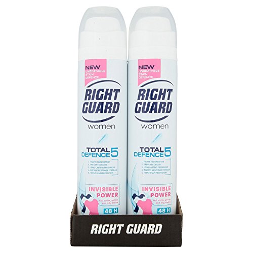 6 x Right Guard Women Total Defence 5 Invisible Power 48H Anti-Perspirant Deodorant 250ml