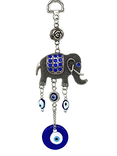 Blue Evil Eye with Elephant Car or Wall Hanging Ornament for Protection-032