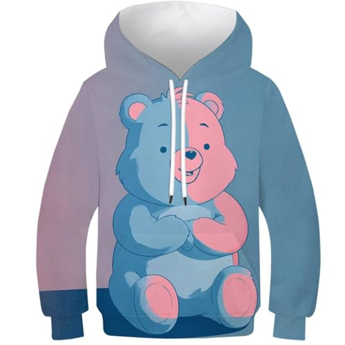 Sweat-shirt ours 3D ado pour garçons et filles pull à capuche avec poche 10-12 ans
