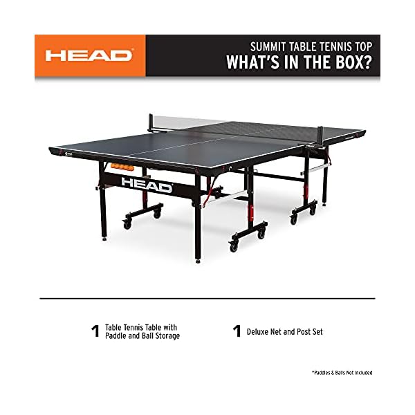 HEAD Summit USA Indoor Table Tennis Table, Competition Grade Net, 10