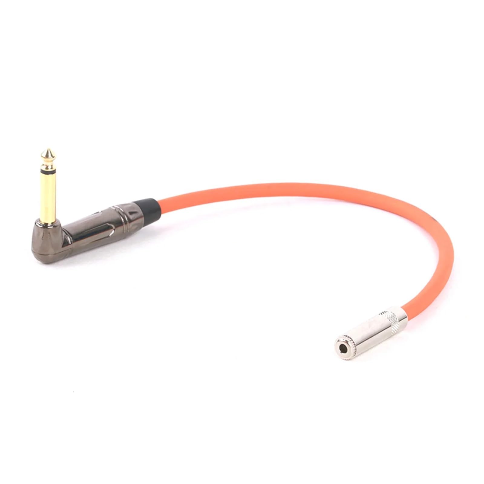 Adaptateur jack mâle coudé 6,35 mm vers jack femelle stéréo 3,5 mm, convertisseur audio, prise casque(Orange-BK,15 m)