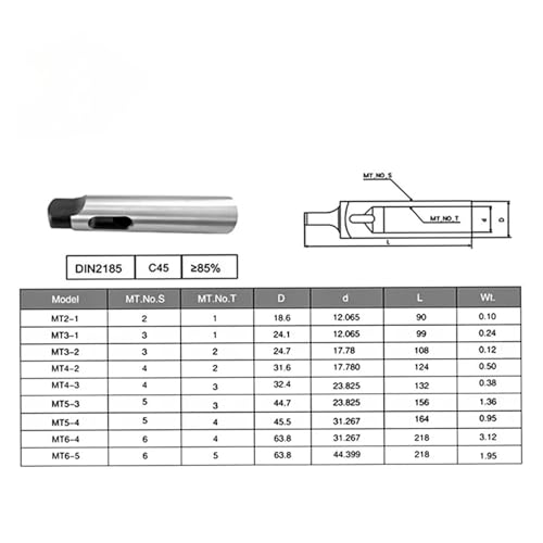 Adaptateur de forage MT5 MT2 pour projets d'usinage en atelier