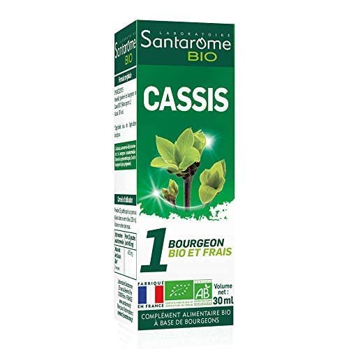 Santarome Bio - Gemmo Cassis | Complément Alimentaire Immunité et Vitalité | Antioxydant & Renforce les Défenses Immunitaires - Bourgeon Frais de Cassis Bio | Flacon 30 ml | Made In France | Végan Cover