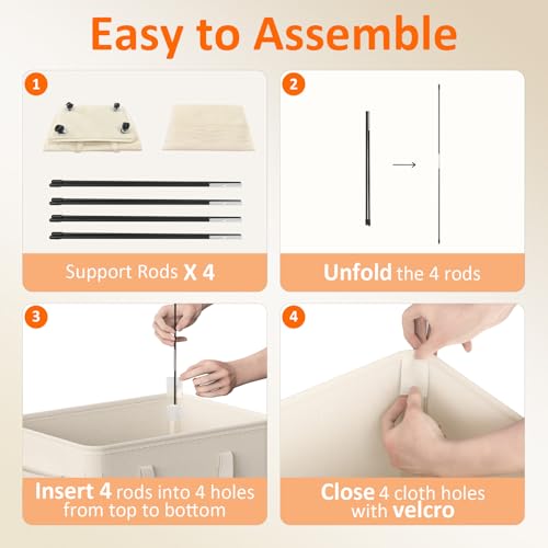Optish 90L Wäschekorb mit Rollen, Wäschekorb Schmal Rollender, Faltbare Wäschekorb mit Herausnehmbarem Netzbeutel für Schlafzimmer, Schlafsaal und Waschküche, Weiß