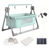 SOLDAX Electric Baby Swing Rocker Rocking Chair Cradle Bed Adjustable Bedside Cribs Automatic Rocking Recliner Crib Basket Baby Safe Bed for Infant Newborn Unisex