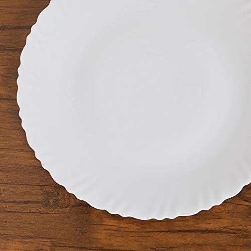 Image of SkyKey Opal Glass larah Quarter Plate Set White, 7.5 Inch- Set of 6 Suitable for Every Occasion