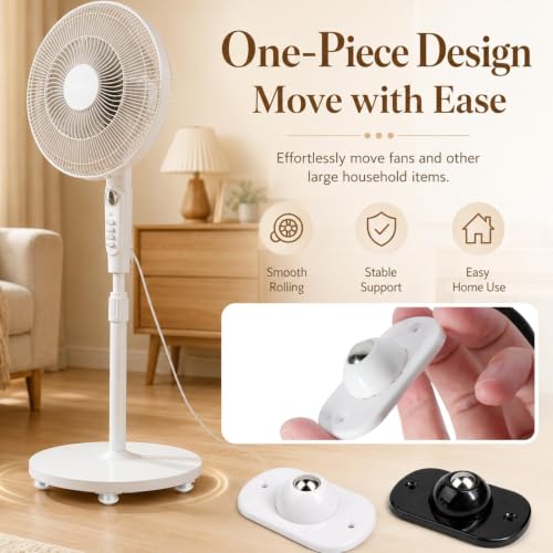 20 Mini Roulette pour Petit Electromenager, Mini Roulettes Auto-Adhésives à 360°, 10 Noires et 10 Blanches, Roulette Adhesive pour Appareils de Cuisine et Mini Roulettes pour Meubles, Sans Perçage – vue 3