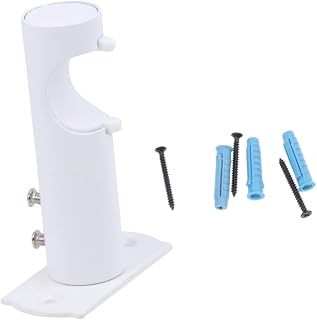 MAGICLULU Rotatable Small Space Curtain Rod Bracket White Sturdy Curtain Rod Hanging Rack with Towel Bar Hook for Shower and Window Easy Install for Bathroom Bedroom Living