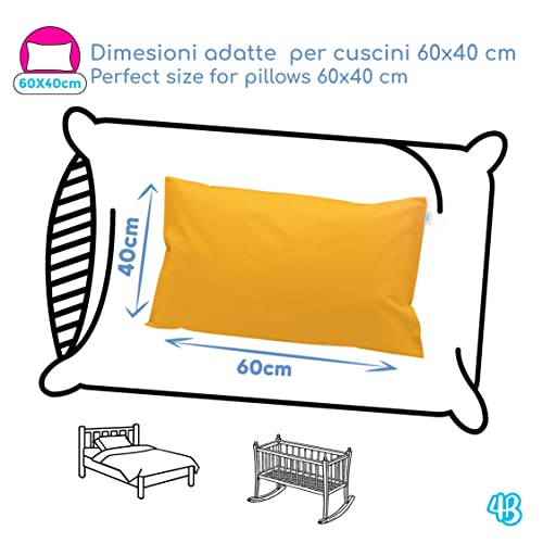 4BABIES- Baby Toddler Pillowcase 40X60 cm, Set of 2 Pillow Cases for cot and crib 100% PURE COTTON Made in Italy - Image 3