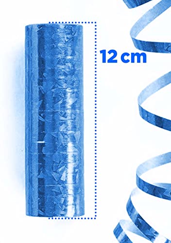 Blaue Metallic Luftschlangen im 5er Sparpack 5 Rollen