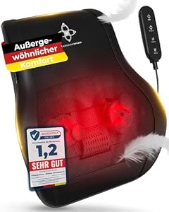 MASSAGEWERK® Shiatsu Rücken- und Nackenmassagegerät | Elektrisches Nackenmassagegerät mit Wärmefunktion | Ergonomisch, Ideal zur Linderung von Muskelverspannungen und Schmerzen (Grau)