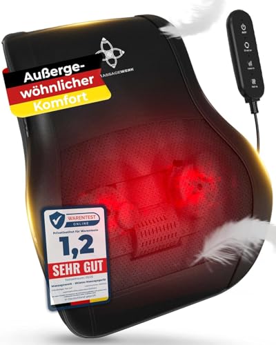 MASSAGEWERK® Shiatsu Rücken- und Nackenmassagegerät | Elektrisches...