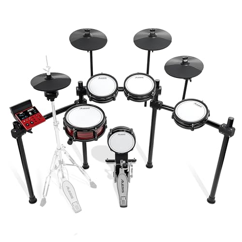 Alesis Nitro Ultimate Electric Drum Set with Dual Zone Quiet Mesh Pads, Movable Hi-Hat, 640 Authentic BFD Sounds and 52 Kits, Bluetooth, Drumeo, USB MIDI, Double Kick Compatible