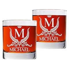 Personalized Monogram Whiskey Glass Set Of 2