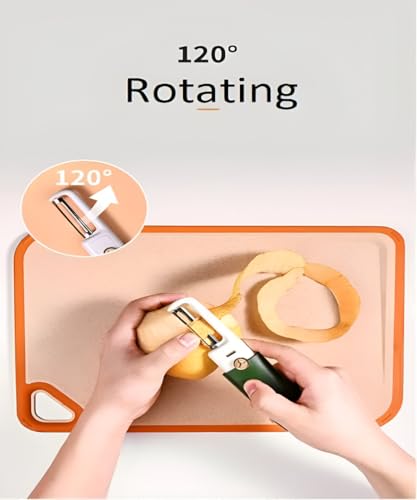 Image of 2 in 1 Stainless Steel Foldable Peeler Knife - Portable Pocket Fruit & Vegetable Cutter, Compact Travel Kitchen Tool with Protective Case